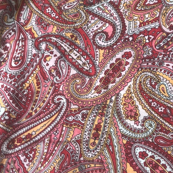 Paisley pink, red, and white drawstring skirt. - Picture 2 of 4